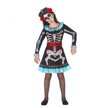  Déguisement Day Of The Dead Fille - Taille au Choix 