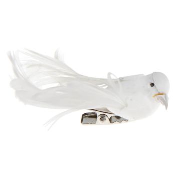 4 Petits oiseaux sur pince - Blanc