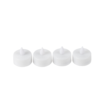 Lot de 4 bougies chauffe-plat LED blanc diamètre 3,5 cm | jourdefete.com