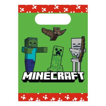 Prenez ce lot de 4 sachets en papier afin de faire des cadeaux aux enfants lors de l'anniversaire Minecraft | jourdefete.com