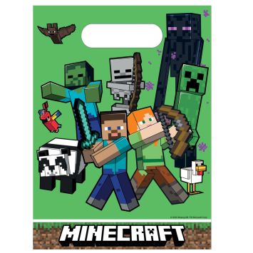 Prenez ce lot de 6 sachets en plastique afin de faire des cadeaux aux enfants lors de l'anniversaire Minecraft | jourdefete.com
