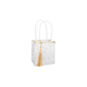 sacs-cadeaux-pois-or-festons-tassels | jourdefete.com