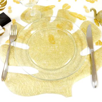4 Sets de Table Feuille de Bananier - Or