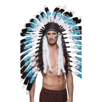 Coiffe de Chef Indien "Loup des Neiges"