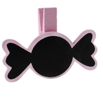 6 Pinces Ardoise Bonbon - Rose