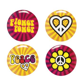 Set de 4 pin's - Hippie