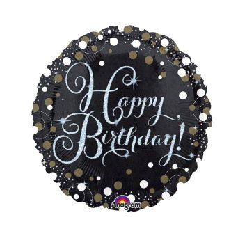 Ballon Hélium - "Happy Birthday" Argent