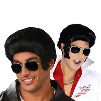 Perruque Années 50 Noire Homme 