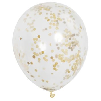 6 Ballons dorés à confettis