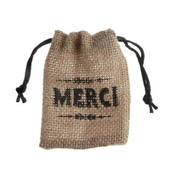 4 pochons en toile de jute - Merci - Naturel | jourdefete.com