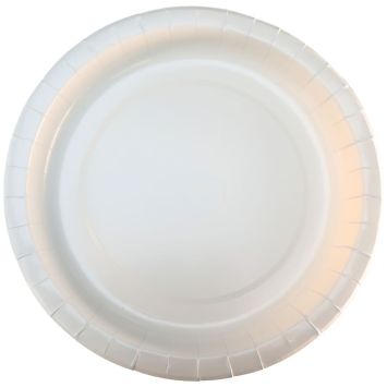 50 assiettes blanches en carton - Diamètre 22 cm