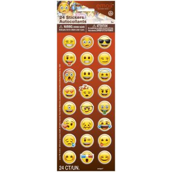 24 stickers autocollants Smiley