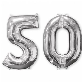 Ballons Hélium - 50 ans - Argentés