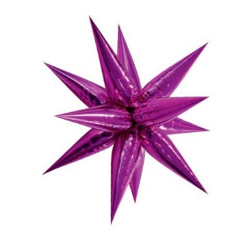 Ballon étoile à 12 branches Glitz Starburst 1 m – Fuchsia
