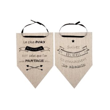2 Fanions en Coton - Collection "Citations"