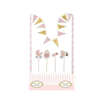 Décoration Pour Gâteau - Collection "Mademoiselle Rose"