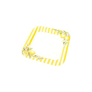 6 assiettes en carton - 18 x 18 cm - Collection Riviera