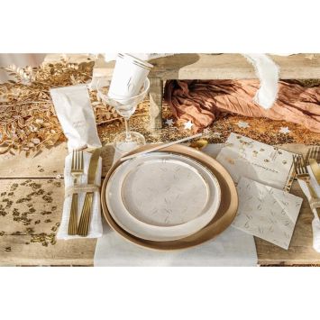 6 assiettes "Joyeux Anniversaire" en carton - Diamètre 23 cm - Collection Gold'n Age - Âge au choix