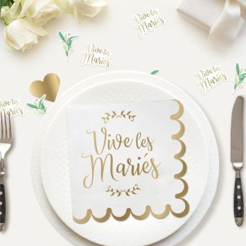 10 serviettes en papier - Collection Vive les Mariés