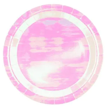 6 assiettes en carton - Diamètre 23 cm - Couleur au choix