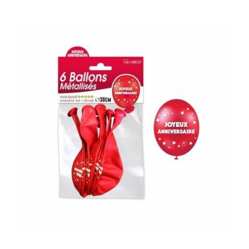 ballons-anniversaire-rouge-metal | jourdefete.com