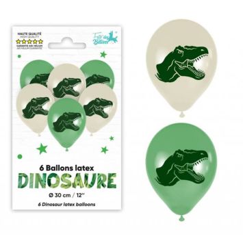 Un lot de 6 ballons pour un anniversaire pour enfant sur le thème des dinosaures | jourdefete.com