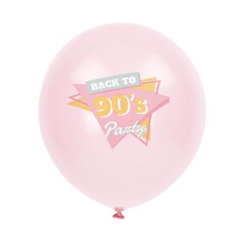 6 ballons en latex - Diamètre 28 cm - Collection 90's Party