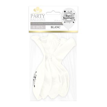 6 ballons "Joyeux Anniversaire" en latex - 30 cm - Couleur au choix