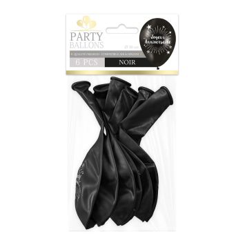 6 ballons "Joyeux Anniversaire" en latex - 30 cm - Couleur au choix