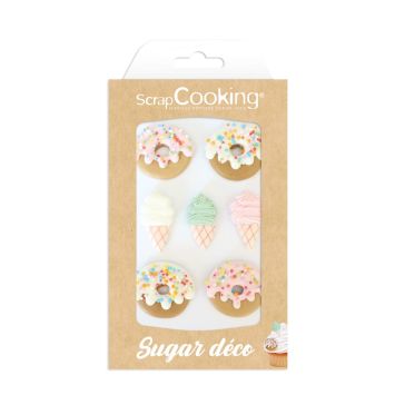 Décorations en sucre en forme de donuts et glaces pour pâtisserie | jourdefete.com