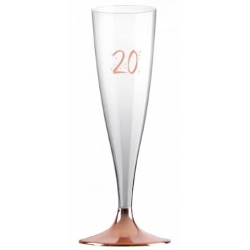 6 Flûtes Transparentes - Rose Gold - Age au Choix