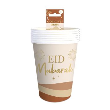 6 gobelets en carton - 25 cl - Collection Eid Mubarak