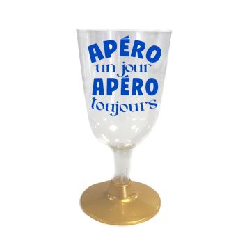 6 verres à pied réutilisables - Collection Apéro - Modèle au choix