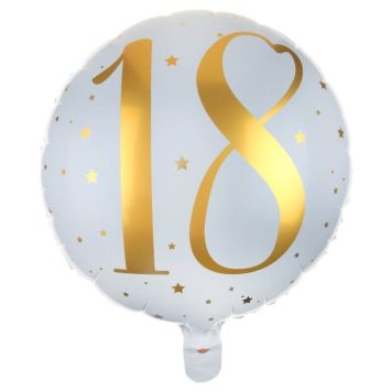 Ballon Anniversaire - Blanc et Or - 18 ans | jourdefete.com