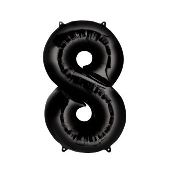Méga Ballon Hélium - Chiffre 8 - Noir