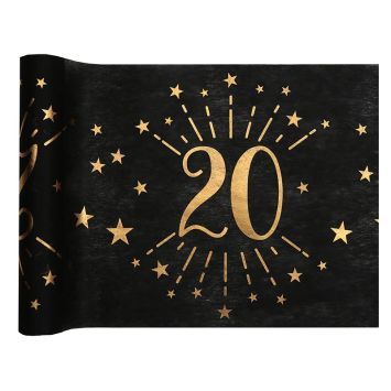 Chemin de table en polyester - 30 cm x 5 m - Collection Joyeux Anniversaire Étincelant Or - Âge au choix