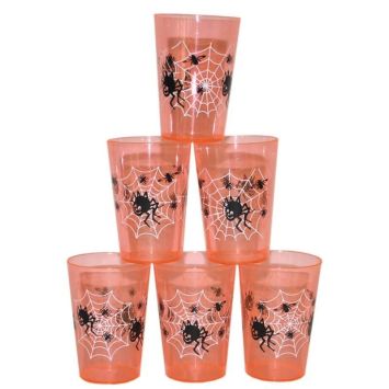 Sachet de 6 Gobelets en Plastique Rigide - Araignée