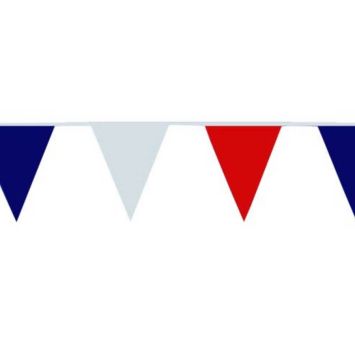 Guirlande de Fanions Tricolores (Bleu Blanc Rouge)