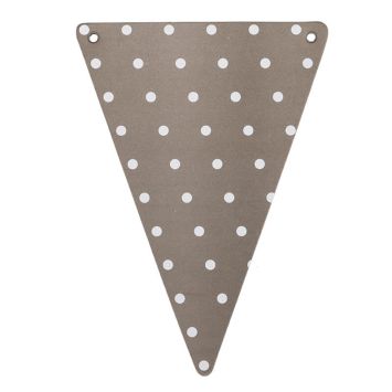 5 Fanions en Carton à Pois - Taupe