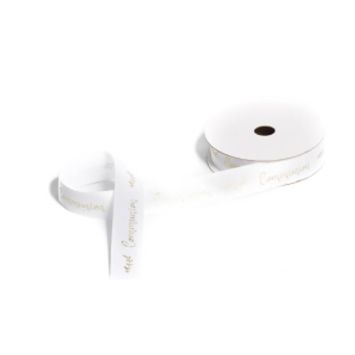 Ruban en Satin "Communion" - Blanc et Or