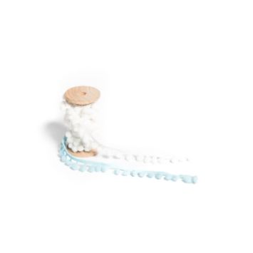 Ruban à Pompons - Bleu Ciel