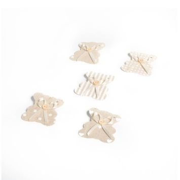 Sachet de 10 Etiquettes en Lin - Oursons