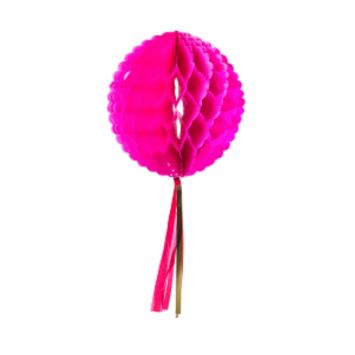Boule alvéolée à Tassel 30 cm - Rose Fuchsia