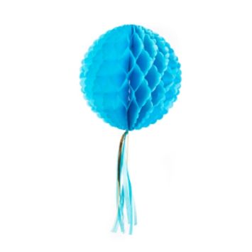 Boule alvéolée à Tassel 30 cm - Bleu Turquoise