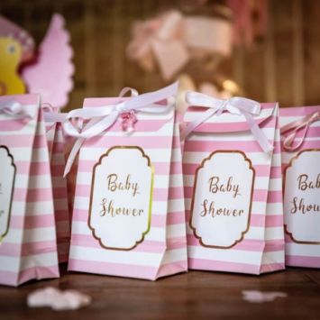 Sachet de 10 Pochettes Baby Shower - Rose