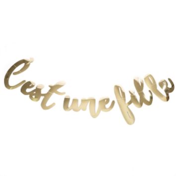 Guirlande "C'est Une Fille" - Doré