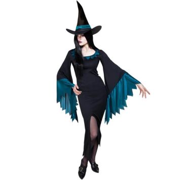 Déguisement Femme - Sorcière - Noir et Bleu - Taille Unique