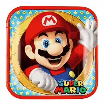 Un lot d'assiettes en carton de la licence Super Mario™