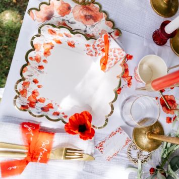 8 Assiettes en carton - Collection Poppy Love