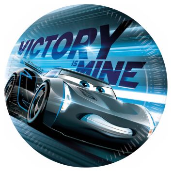 8 assiettes en carton - Diamètre 23 cm - Cars™ - Modèle Aléatoire